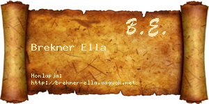 Brekner Ella névjegykártya